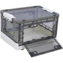 Caja de Almacenamiento Aramox, Contenedor Transparente de Gran Capacidad con Puertas Laterales y Ruedas, para Almacenamiento de Ropa, Mantas y Equipaje en Hogar u Oficina (3 puertas 55L) - Tiene - Ver 5