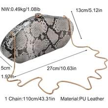 Women Bag Sets - A Pu Snake Silver - View 5
