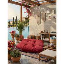 Filled Floor Cushion 60x60 Cm – Soft & Plush - Redwood - View 2