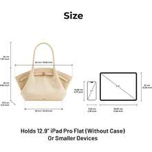 Hana - Bolso mediano de gamuza sintética para mujer - Blanco sucio - Ver 5