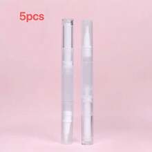 3ml Transparent Rotating Pen, Empty Nail Polish Pen With Brush, Cosmetic Lip Gloss Container Applicator - Clear - View 16