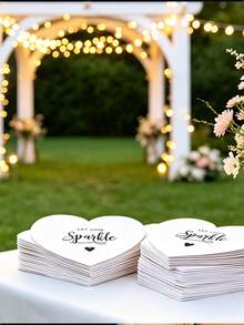 Wedding Sparkler Tags,Vintage Heart Sparkler Tags With Matchstick Holders, Kraft Paper Wedding Favor Labels, Wedding Party Decor, Rustic Sparkler Tags, Suitable For Ceremony, Anniversary Party, Engagement Event, Bridal Shower Decorations (Sparklers And Matches Not Included) - Default - View 4