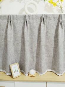 1pc Linen Blue Striped Curtain, Minimalist Country Style Square Curtain, Multiple Sizes, Made Of Polyester, Short Curtain Suitable For Bedroom, Living Room, Kitchen Windows, Doors, Cabinet Decoration, All Seasons - Multicolor - View 3