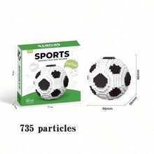 FIFA World Cup Trophy Football Shaped DIY Assembly Building Blocks Decor, World Cup Themed Fan Collectible Model, Desktop Decoration & Gift For Football Fans - Multicolor - View 11