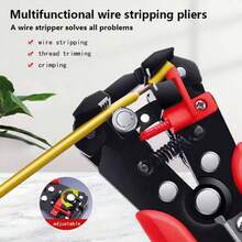 1件自動剝線鉗，多功能剝線範圍 24-10 AWG/0.2-6 mm²，快速剝線、剝皮、壓接、切斷電線，適用於電機工程、居家安裝或電器維修，亦稱為剝線鉗、電纜剪 - 剝線鉗 - 查看 7