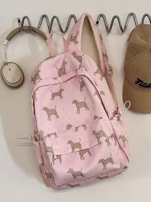 Sac à dos vintage marron clair avec imprimé de cerf, sac à dos scolaire simple et frais pour les adolescents du collège et du lycée, sac de voyage léger pour étudiants - Multicolore - Voir 4