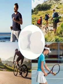 Unisex Anti-Sweat Pads - Invisible Shirt Collar Protector, Single-Use Underarm Pads, Suitable For Men And Women, White And Light Blue, Casual Wear, Absorbent, Asymmetrical Design, Durable Material - White - View 9