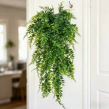 Artificial Greenery, UV-Resistant Artificial Evergreen Vines - Artificial Hanging Fern Plants, Home Decor, Outdoor Decor, Kitchen Supplies, Artificial Plants, Suitable For Indoor And Outdoor Decoration, Gathering Wall Art, Patio Porch Greening, Indoor Greening Decoration, Decorative Leaves, Realistic Leaves - Green - View 4