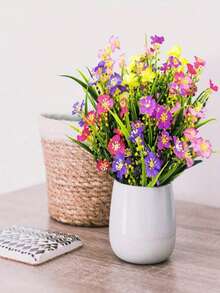 15/10/5/1pc Thickened Dynamic Style, Colorful Artificial Flowers Outdoor Decor, UV-Resistant Plastic Artificial Shrubs, Suitable For Indoor/Outdoor Home Garden, Windowsill, Porch And Flower Pots, Ideal Decorative Plants For Spring And Summer - 15pcs/Thickened Dynamic Style - View 3
