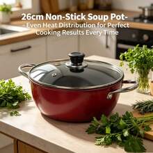 Household Non-Stick Soup Pot, Steaming And Stewing All-In-One Pot, Double Handles, Suitable For Frying, Stir-Frying, Cooking Noodles, Making Porridge, And Cooking On Induction Cookers Or Gas Stoves. - View 8