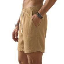 Set Of 3 Premium Linen Shorts For Men - Luxury Beachwear - 金色 - 查看 3
