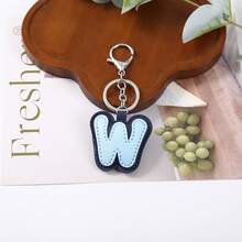 1pc Back To School Daily Dopamine Dual-Color PU Leather Letter Keychain, Full 26 Letters Lobster Clasp Backpack Pendant - Multicolor - View 10