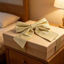 Laço De Enfeite Grande 35CM X32CM/30x26.5cm De Árvore De Natal Para Decoração De Festa De Natal - Dourado - Visão 4