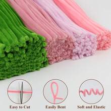 313pcs Bouquet Chenille Stem Flower Handmade Kit, Includes Greeting Card And Tutorial Video, All-In-One DIY Floral Craft Material Pack, Textured Multi-Color Accessory Set, Premium Chenille Stem Handicraft Kit - 313pcs - View 7