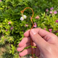 1pc Garden Decorative Metal Wire Plant Stands; Realistic Lily-Of-The-Valley Flowers; The Perfect Gift For Plant Lovers; Mini Garden, Courtyard Decoration, Miniature Bonsai Decoration; Suitable For Christmas, New Year, Valentine's Day Mini Ornaments - Simulated Lily Of the Valley Bud Plant Stump - View 3
