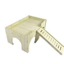 1pc Wooden Oversized House, Suitable For Guinea Pigs, Rabbits, Hedgehogs, Dutch Pigs And Other Large Pets Habitat, Toy, Exercise, Interactive Feeding, Hiding Game House, Perfect For Christmas And New Year Gifts - A - View 4