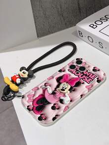 Funda de teléfono Disney Mickey Mouse Clubhouse: Protector de borde con patrón esponjoso 3D, funda de teléfono suave con una cadena de pulsera Mickey Mouse linda gratis, Mickey Mouse, Minnie Mouse, Pato Donald, Pato Daisy, Goofy, Pluto, para Apple 17 Promax 17 Pro 16 15 14 13 12 11 Pro Max XS Max X XR, funda suave de verano - Blanco - Ver 7