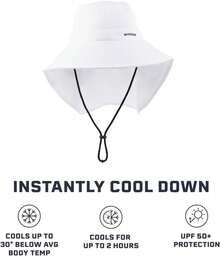Protector de Cuello Refrigerante Mission Sun Defender, Sombreros de Ala Ancha para Mujeres y Hombres - Avena - Ver 11
