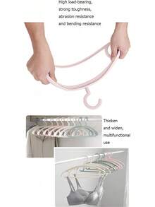 10 perchas de plástico para ropa de adulto, perchas de exhibición con hombros anchos, antideslizantes, para colgar ropa, organizador de perchas para abrigos de estudiantes (C, 10 piezas) (B 10 piezas) - C - Ver 5
