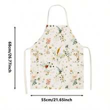 1pc Watercolor Wildflower Print Apron - Sleeveless Design, Durable And Comfortable Fit, With Mori Style Pastel Pastoral Pattern, Suitable For Cooking, Baking And Home Cleaning, Household Cleaning, Housework Apron, Home Uniform, Hand-Painted Handmade Gardening Apron, Fun Holiday Gift - Multicolor - View 9