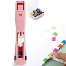 Push Stapler Set With 50 Colorful Metal Clips - Transparent, Removable Clip Pusher For Office And School Supplies - Portable, Easy-To-Use Binder Tool - Sets - View 12