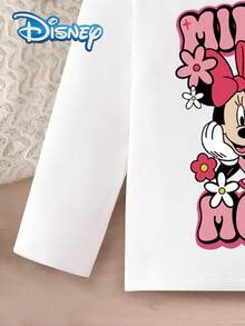 【迪士尼官方授權】Disney Targeted Development 秋季嬰兒米老鼠可愛長袖褲裝套裝，附米妮鼠花卉可愛卡通圖案，微彈性，適合嬰兒日常穿著，送禮佳品 - 白色 - 查看 5