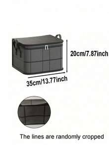 Foldable Large Capacity Storage Bag With Handle, Breathable Wardrobe, Zippered Clothing Storage Box With Handle, Reinforced Portable Storage Bag, Suitable For Storing Blankets And Quilts, Space-Saving Wardrobe Organizer Box For Bedroom, Dorm, Can Also Be Used As Laundry Basket - Black - View 10