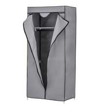 Baroni Home Armadio in Tessuto Richiudibile, Mobile Pieghevole Salvaspazio con Struttura in Ferro per Camera da Letto, Cabina Armadio, Grigio, 1 Ripiano, 1 Barra Appendiabiti, 70x45x155 - 1 Ripiano - Visualizzare 8