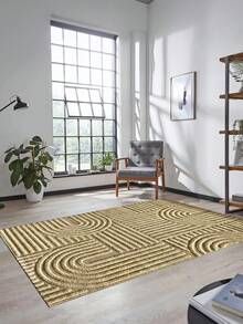 Digital Print Non-Slip Washable Runner Rug/Area Rug, Living Room Rug, Modern Design, Modern, Scandinavian, Bohemian And Classic Style, 100% Polyester, Made In Turkey - Beige - View 8