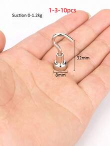 10pcs Strong Magnetic S-Shaped Hooks, Suitable For Cruise Ships, Classrooms, Refrigerators, Hanging, Cabins, Grills, Kitchens, Garages, Workshops And Offices, Neodymium Magnet Material, Easy To Install - Multicolor - View 9