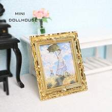 1 Buah Bingkai Model Lukisan Minyak Miniatur, Cocok untuk Diorama Miniatur DIY, Mural, dan Model Furnitur untuk Ruang Tamu dan Kamar Tidur - 1PC - View 6