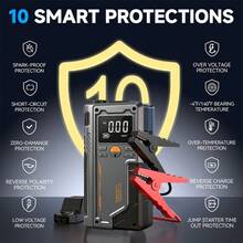 Car Emergency Jump Starter With Air Compressor, 150PSI Tire Inflator Pump, Digital Display, Tire Pressure Monitoring, 3-Mode LED Flashlight - Suitable For All Tires, Portable Jump Starter And Repair Tool/Travel Road Supplies - Emergency Starter Air Pump - View 8