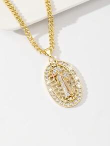 4PCS Luxury Vintage Christian Faith Necklaces For Women, Virgin Mary, St. Jude, St. Benedict, Last Supper Pendants, Guardian Light Limited Edition Pendant Necklace, Suitable For Christmas/Thanksgiving/Halloween/Mother's Day/Valentine's Day Couples/Friends/Fellow Believers Gifts, Catholic First Communion, Gift, Daily Holiday Wear And Prayer - Yellow Gold - View 9