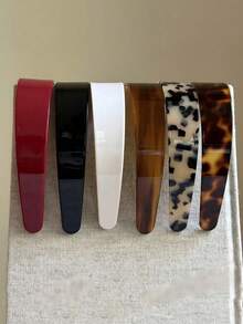 1pc Women's High Skull French Classic Fashion Wide Leopard Print Acetate Hairband For Women Going Out Washing Face Hair Clip With Teeth Non-Slip Hair Headband - Multicolor - View 3