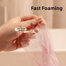 Dual Color Bath Sponge Set Soft Mesh Shower Pouf Exfoliating Body Scrubber With Hanging Tape For Home Bathroom Spa Accessories - Two-color Bath Bomb - View 8