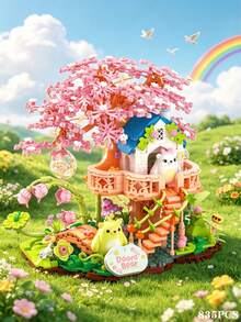 Adult Forest Treehouse/Wooden House Building Block Set, High-End Modular Construction Set, Designed With A Charming Nature Theme, This Wooden House Model Provides A Stress-Relieving Building Process And Can Also Serve As An Eye-Catching Bedroom Decoration, Suitable For Solo Relaxation Or Couple Interaction, A Thoughtful Personalized Gift - Multicolor - View 14
