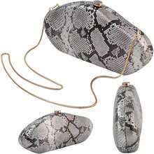 Women Bag Sets - A Pu Snake Silver - View 6