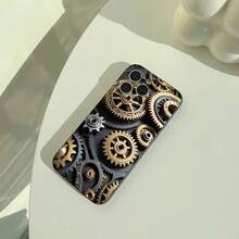 Funda para iPhone 17/16/15/14/13/12/11 Pro Max/16Plus/XS con Diseño de Engranajes Mecánicos, Funda Protectora Suave Negra, Personalizada, Creativa, Anti-caídas, de Borde Completo, a la Moda - z8 - Ver 9