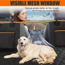 Dog Car Back Seat Cover, Waterproof Scratch-Resistant Pet Hammock Seat Protector, With 4 Pockets And Side Flaps, Washable Non-Slip, Suitable For Cars, Trucks And SUVs - Black - View 3