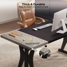Bestier 70 Inch Large Executive Desk, Modern Simple Computer Office Desk With Thickened Desktop, Wood Metal Conference Room Table For Home Office, Business & Writing, Grey - Grey - View 3