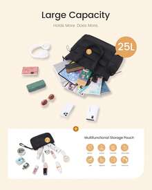 K Bolso de la compra para mujer, grande, bolso de mano, bolso de trabajo, bolso para portátil, bolso de profesor, bolso escolar, bolso de mano para mujer, para universidad, negocios, escuela - Caqui - Ver 12