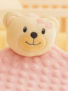 Baby Blanket With Plush Animals For Children And Babies, For Sleeping Or Going For Walks. - 粉紅熊 - 查看 2