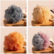 Dual Color Bath Sponge Set Soft Mesh Shower Pouf Exfoliating Body Scrubber With Hanging Tape For Home Bathroom Spa Accessories - Two-color Bath Bomb - View 12