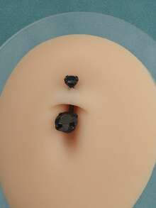 1pc Exquisite Fashion Creative Design Vintage Unique Personalized Navel Ring - Black - View 5