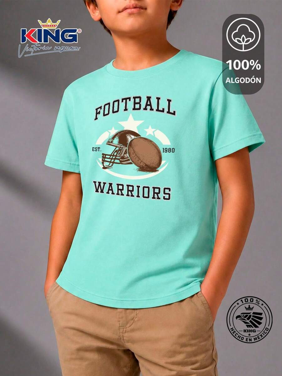 Shendy Vendy Kids T-Shirt For Boys, 100% Cotton, Short Sleeves, Round Neck, Soft And Comfortable. Stylish And Modern Motorsports Design. - 淺藍色 - 查看 1