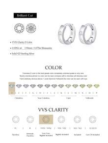 1 Pair Women's Sparkling Moissanite Earrings 925 Sterling Silver With GRA Certificate Wedding Jewelry Party Gift - Silver - View 7