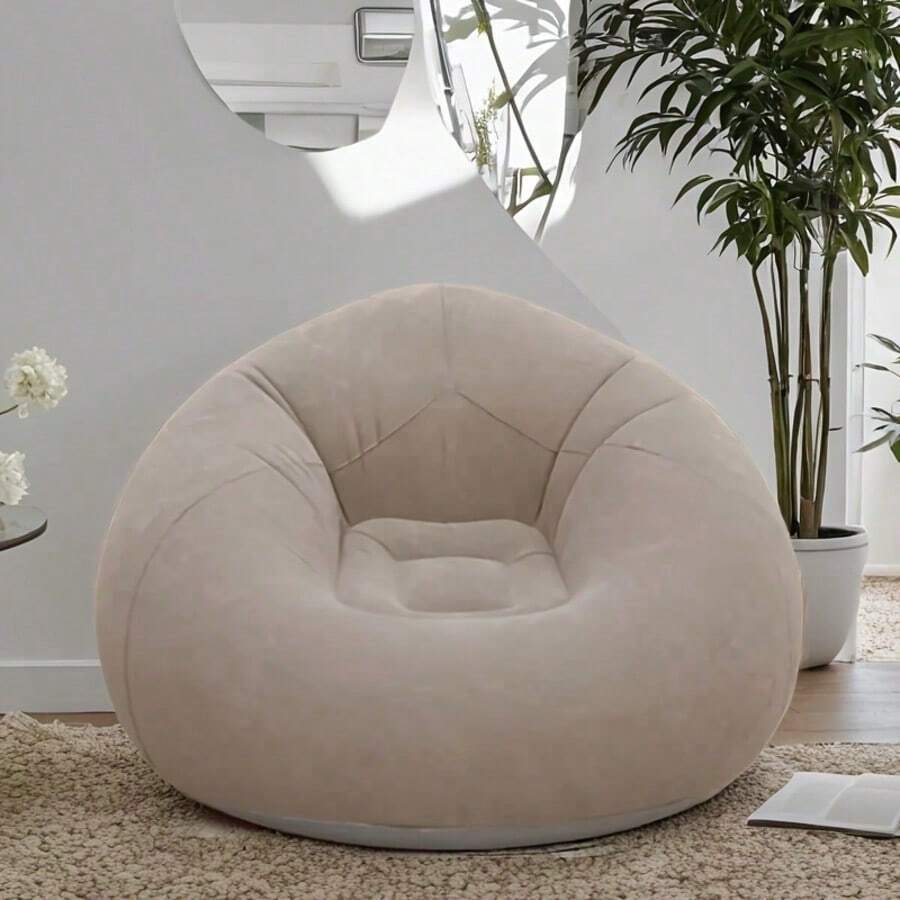 1 pieza Sofá inflable holgado, Sofá de bolsa de frijoles de PVC, Asiento para exteriores, Adecuado para uso en interiores y exteriores, Sofá inflable de bolsa de frijoles, Silla de descanso inflable, Sofá holgado inflable, Plegable y portátil, Silla de bolsa de frijoles inflable para adultos - Silla inflable portátil y suave, Adecuada para jardín, playa - Multicolor - Ver 1