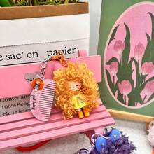 Nai Fu Doll Pendant Cartoon Fluffy Girl Keychain Pendant Women's Bag Charm Small Gift Key Ring Car Key Decoration Pendant Accessory - Multicolor - View 11