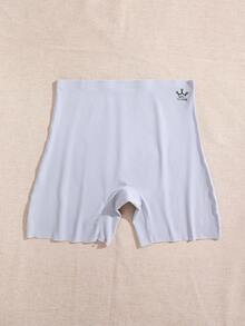 3 piezas Bragas de mujer de cintura alta sin costuras, con control de barriga, antiroces, simples y elegantes de un solo color o estampadas, cómodas y de material amigable con la piel - Negro+Azul+Gris - Ver 6