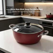Household Non-Stick Soup Pot, Steaming And Stewing All-In-One Pot, Double Handles, Suitable For Frying, Stir-Frying, Cooking Noodles, Making Porridge, And Cooking On Induction Cookers Or Gas Stoves. - View 10
